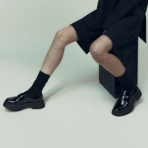 zara lug sole loafers